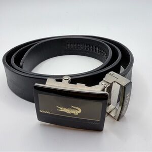 Crocodile Men’s Black Ratchet Belt - Automatic Buckle - Adjustable Size